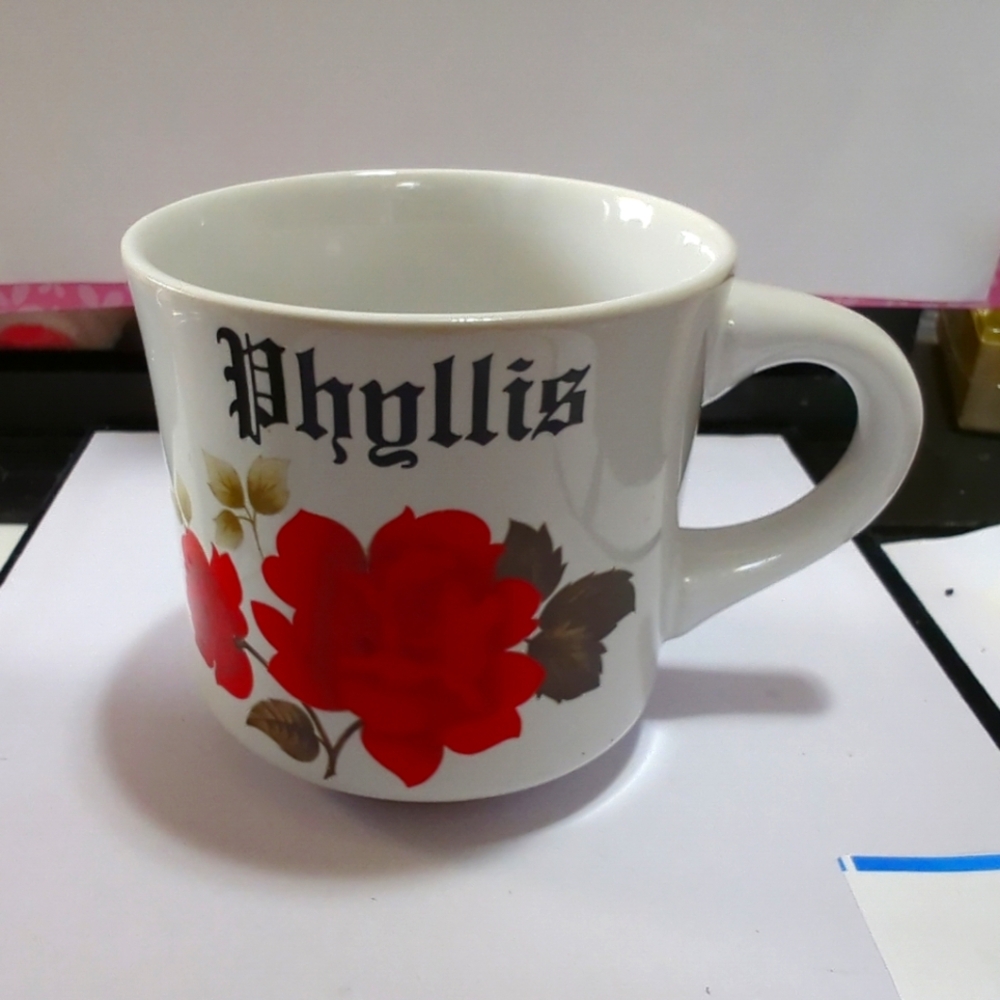 Vintage PAPEL USA 70's Personalized Mug "Phyllis" Coffee Tea Gift-Never Used